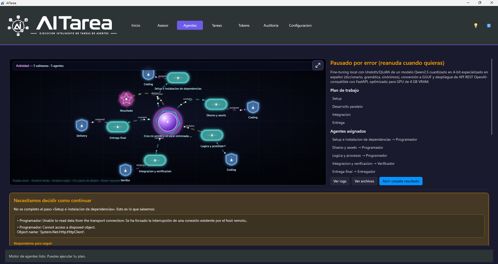 AITarea — grafo de tareas multiagente